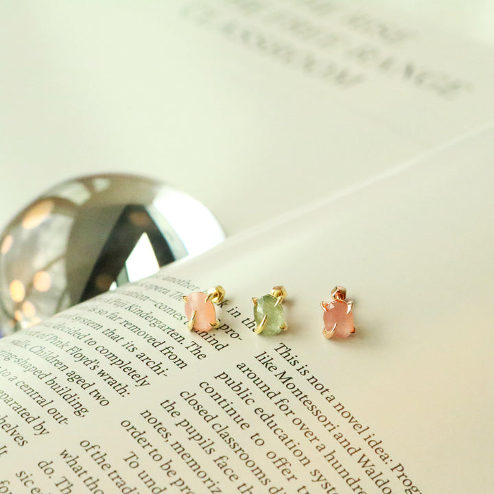 Peach moonstone barbell-2