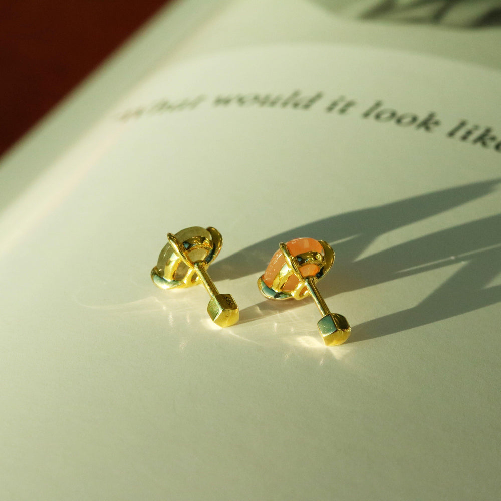 Peach moonstone barbell