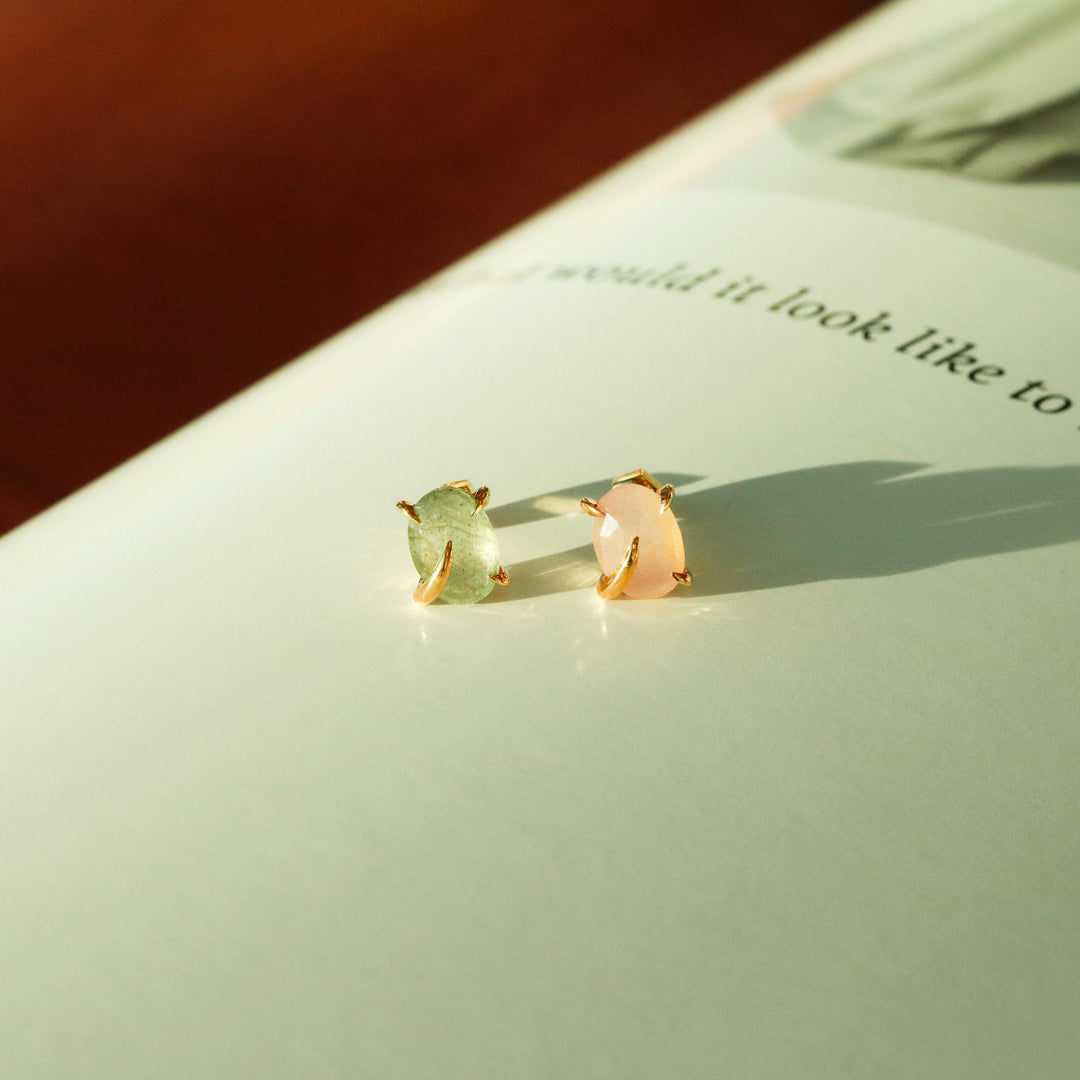 Peach moonstone barbell-3