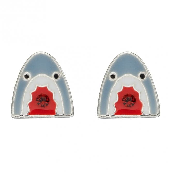 Shark Enamel and Crystal Stud Earrings A2079RBeginningsA2079R