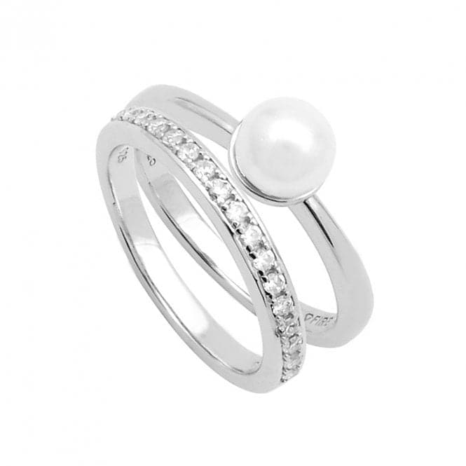 Shell Pearl and Zirconia Eternity Stacking RingDiamonfireR3815 16