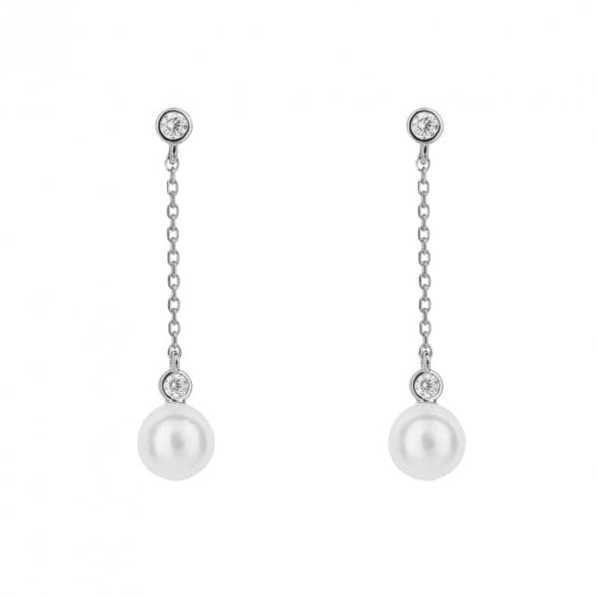 Shell Pearl Chain Drop Zirconia Earrings E6184DiamonfireE6184