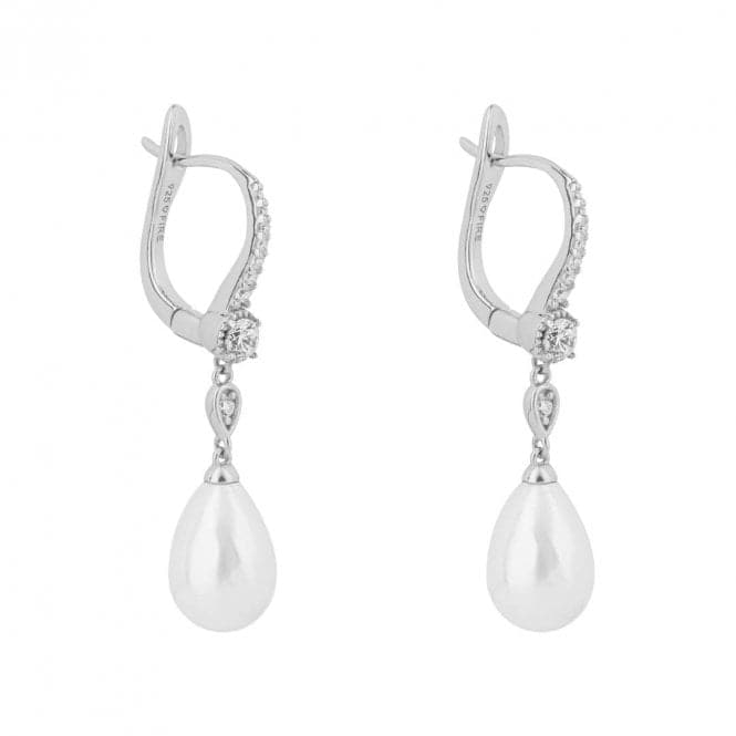 Shell Pearl Drop Lever Zirconia Hook Earrings E6201DiamonfireE6201