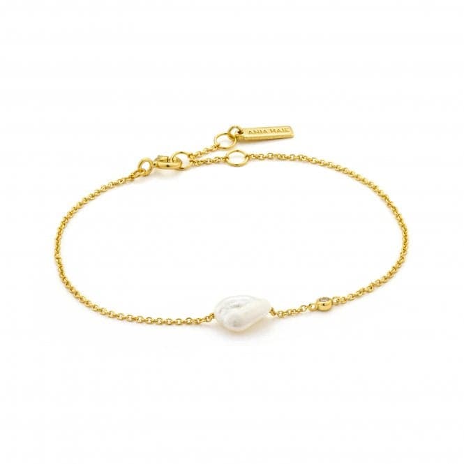 Shiny Gold Pearl Bracelet B019 - 01GAnia HaieB019 - 01G