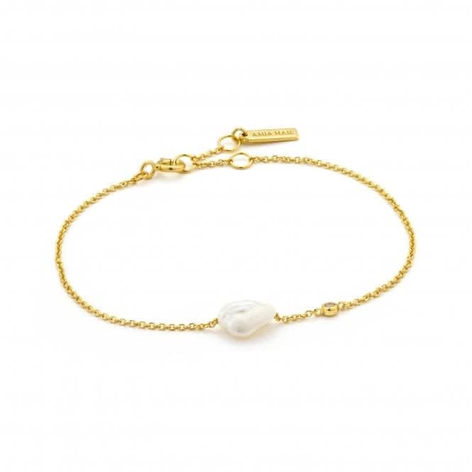 Shiny Gold Pearl Bracelet B019 - 01GAnia HaieB019 - 01G
