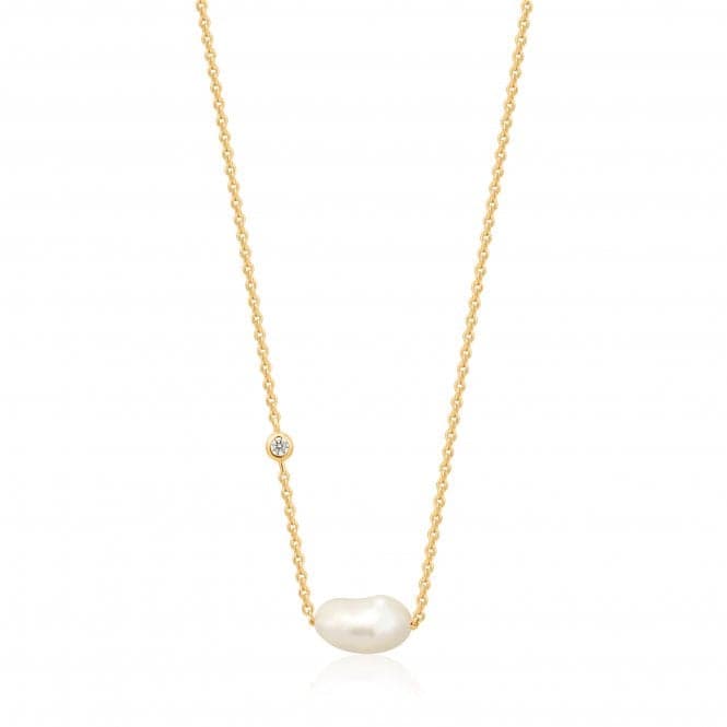 Shiny Gold Pearl Necklace N019 - 02GAnia HaieN019 - 02G