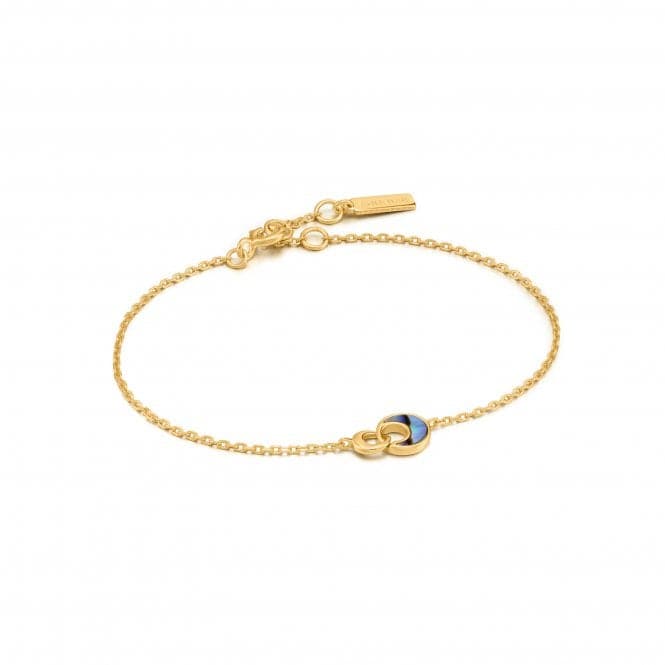 Shiny Gold Tidal Abalone Crescent Link Bracelet B027 - 03GAnia HaieB027 - 03G