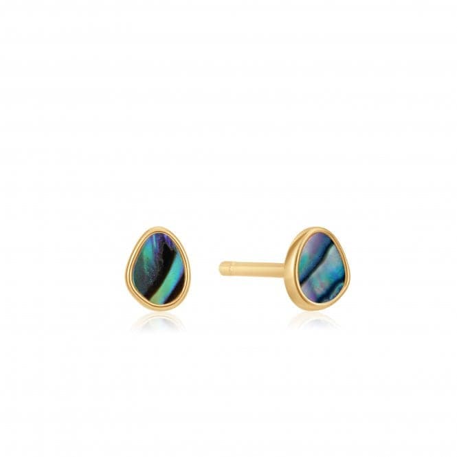 Shiny Gold Tidal Abalone Stud Earrings E027 - 04GAnia HaieE027 - 04G