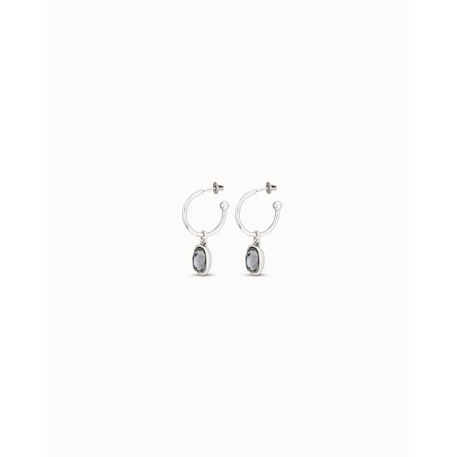 Shiny Tears Grey Faceted Crystal EarringsUNOde50PEN0799GRSMTL0U