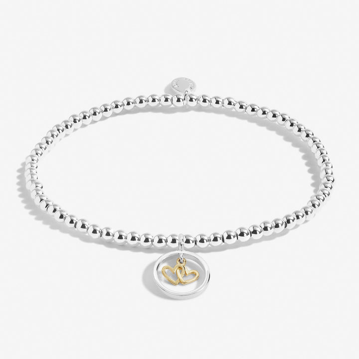 Side By Side Or Miles Apart Sister Always Close By Heart Silver Gold Plated 17.5cm Bracelet 6842Joma Jewellery6842