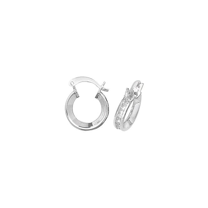 Silver 08mm Zirconia Hoop Earrings G5896Acotis Silver JewelleryTH - G5896