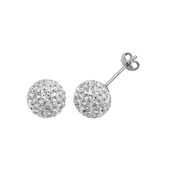 Silver 10mm Crystal Ball Stud Earrings G5474Acotis Silver JewelleryTH - G5474