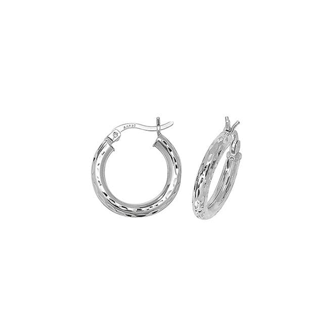 Silver 10mm Dia Cut Hoop Earrings G5694Acotis Silver JewelleryTH - G5694