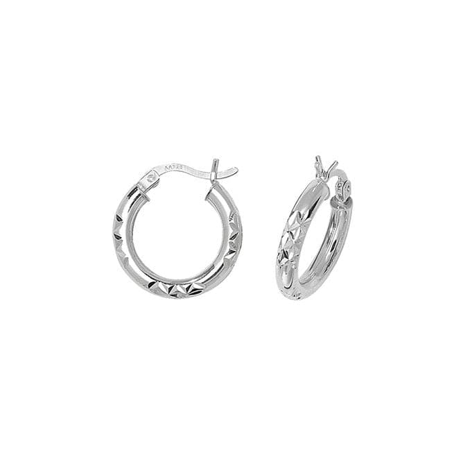 Silver 10mm Dia Cut Hoop Earrings G5702Acotis Silver JewelleryTH - G5702