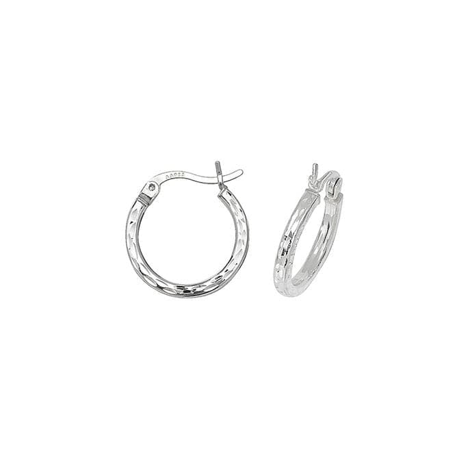 Silver 10mm Dia Cut Hoop Earrings G5716Acotis Silver JewelleryTH - G5716