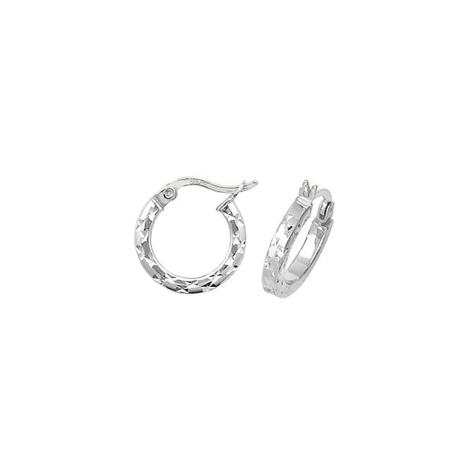 Silver 10mm Dia Cut Hoop Earrings G5863Acotis Silver JewelleryTH - G5863