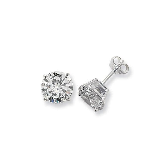 Silver 10mm Round Zirconia Stud Earring G5140CZAcotis Silver JewelleryTH - G5140CZ