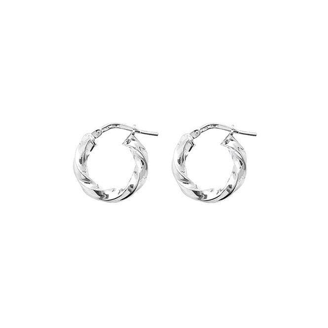 Silver 10mm Twisted Hoop Earrings G5211Acotis Silver JewelleryTH - G5211