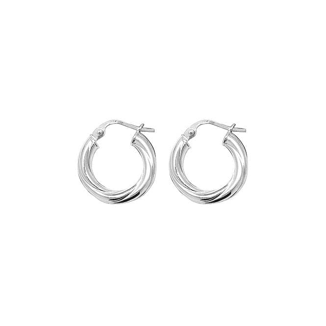 Silver 10mm Twisted Hoop Earrings G5969Acotis Silver JewelleryTH - G5969