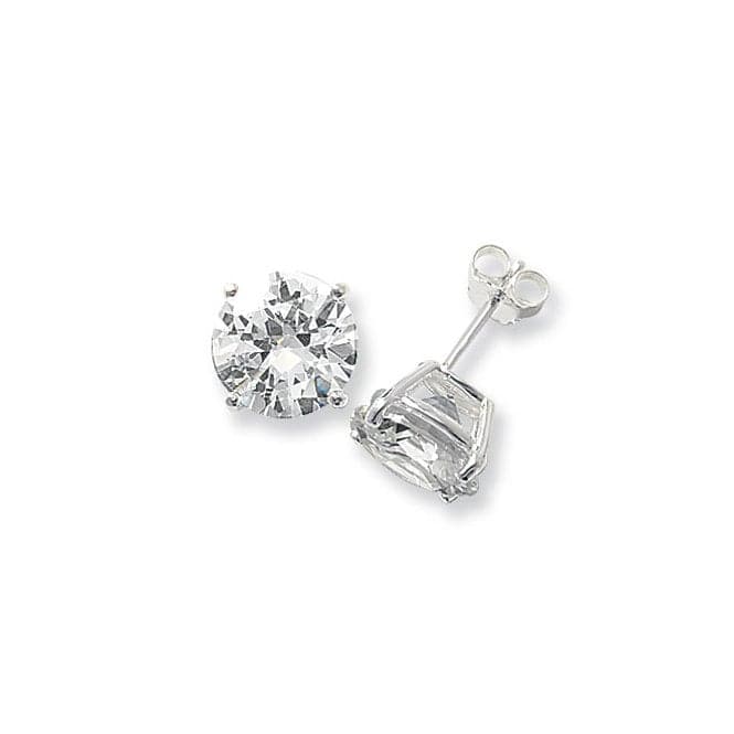 Silver 11mm Round Zirconia Stud Earring G5141CZAcotis Silver JewelleryTH - G5141CZ