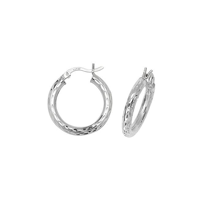 Silver 15mm Dia Cut Hoop Earrings G5695Acotis Silver JewelleryTH - G5695