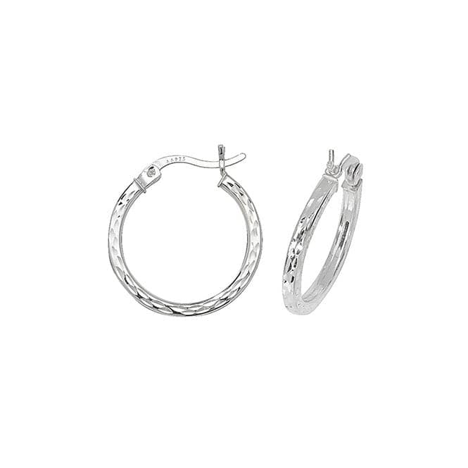 Silver 15mm Dia Cut Hoop Earrings G5717Acotis Silver JewelleryTH - G5717