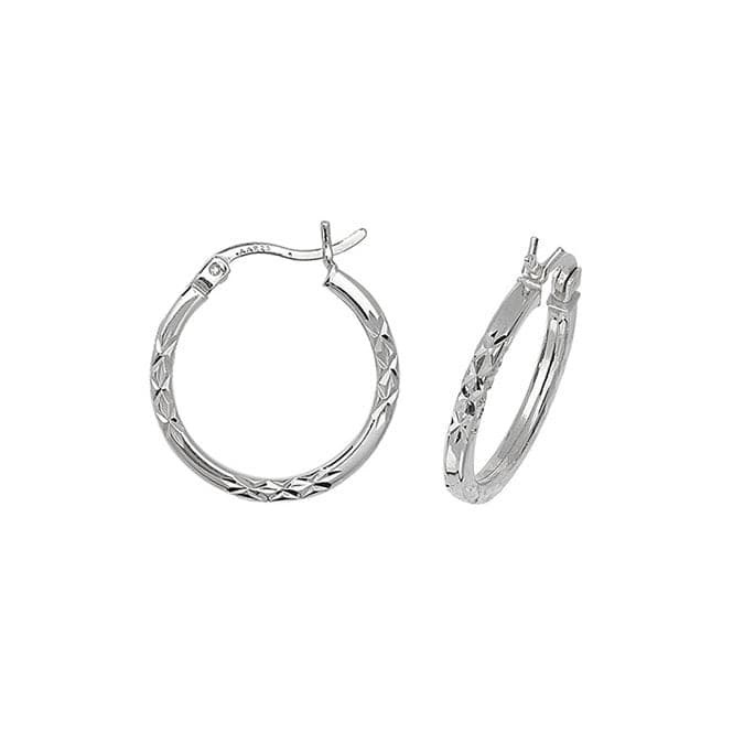 Silver 15mm Dia Cut Hoop Earrings G5723Acotis Silver JewelleryTH - G5723