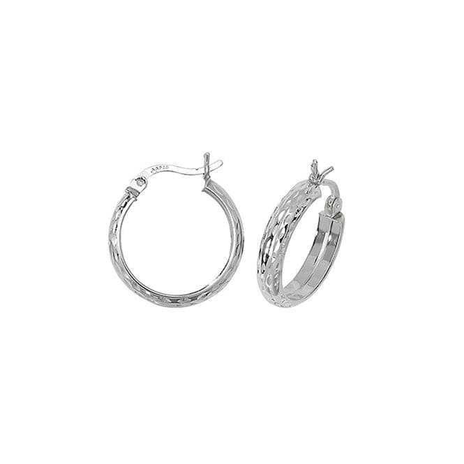 Silver 15mm Dia Cut Hoop Earrings G5745Acotis Silver JewelleryTH - G5745