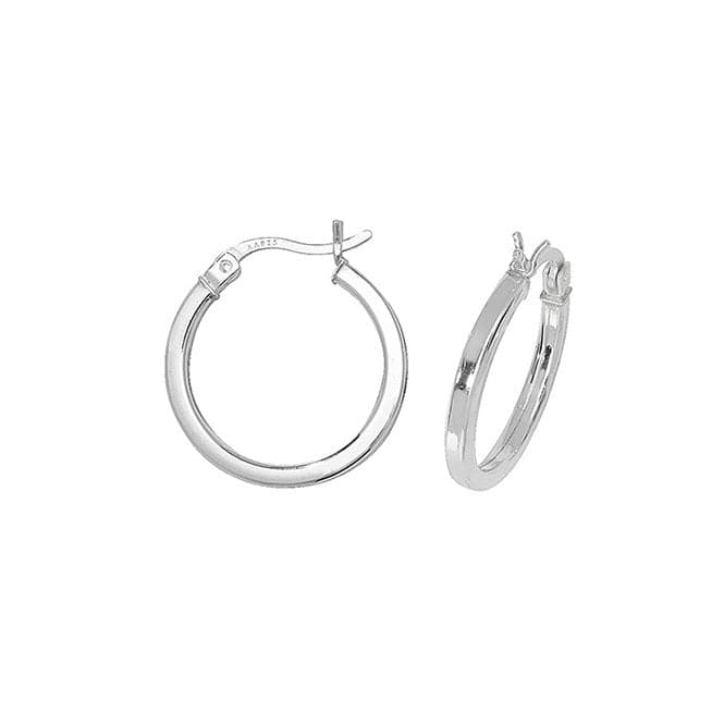 Silver 15mm Plain Hoop Earrings G5711Acotis Silver JewelleryTH - G5711