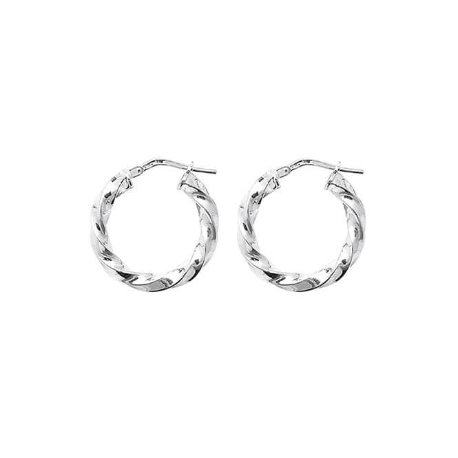 Silver 15mm Twisted Hoop Earrings G5212Acotis Silver JewelleryTH - G5212