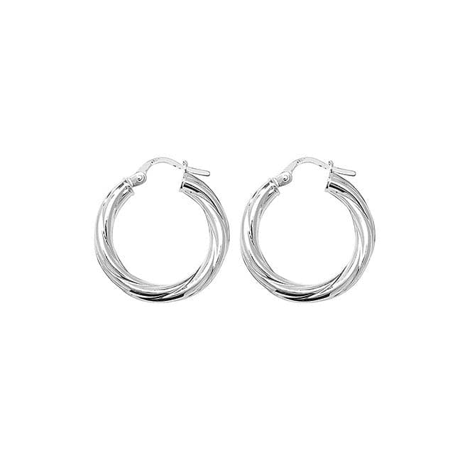Silver 15mm Twisted Hoop Earrings G5970Acotis Silver JewelleryTH - G5970
