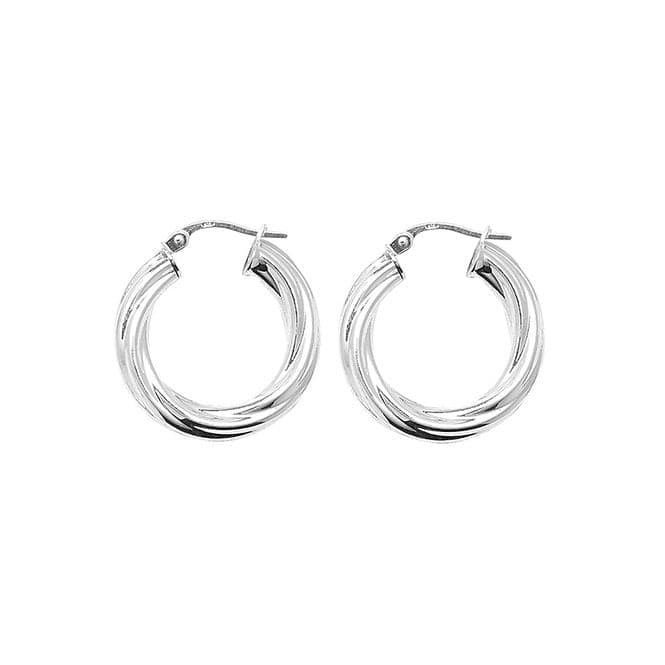 Silver 15mm Twisted Hoop Earrings G5972Acotis Silver JewelleryTH - G5972