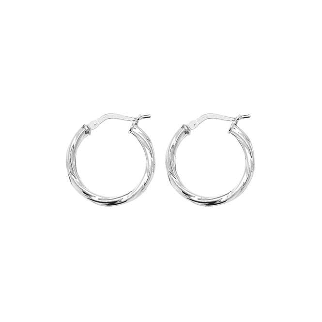 Silver 15mm Twisted Hoop Earrings G5975Acotis Silver JewelleryTH - G5975