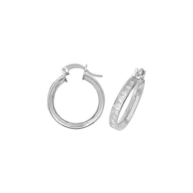 Silver 15mm Zirconia Hoop Earrings G5898Acotis Silver JewelleryTH - G5898