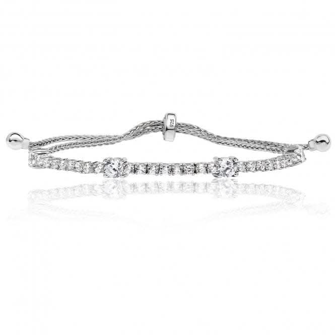 Silver 2 and 4mm Round Claw Set Pull Cubic Zirconia Bracelet SBG0022Silver & CoSBG0022