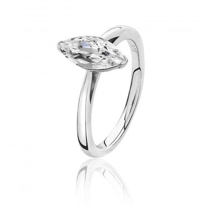 Silver 2 Claw Set 10x5mm Marquise Shape Cubic Zirconia Ring SRG0094CZSilver & CoSRG0094CZ/J