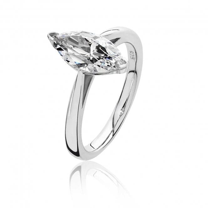 Silver 2 Claw Set 12x6mm Marquise Shape Cubic Zirconia Ring SRG0095CZSilver & CoSRG0095CZ/J