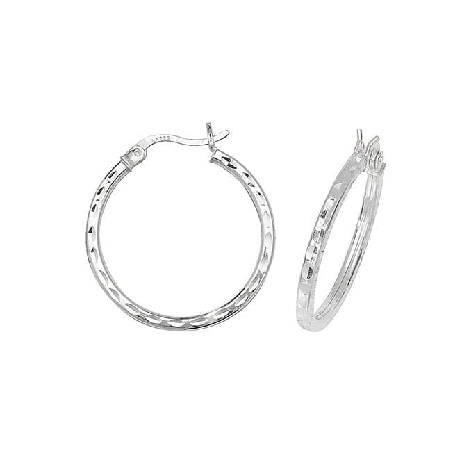 Silver 20mm Dia Cut Hoop Earrings G5718Acotis Silver JewelleryTH - G5718