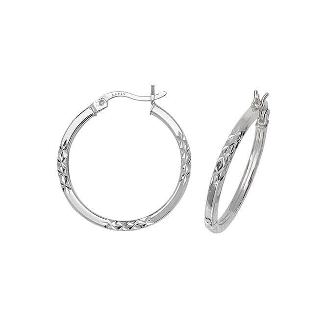 Silver 20mm Dia Cut Hoop Earrings G5724Acotis Silver JewelleryTH - G5724