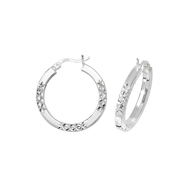 Silver 20mm Dia Cut Hoop Earrings G5736Acotis Silver JewelleryTH - G5736