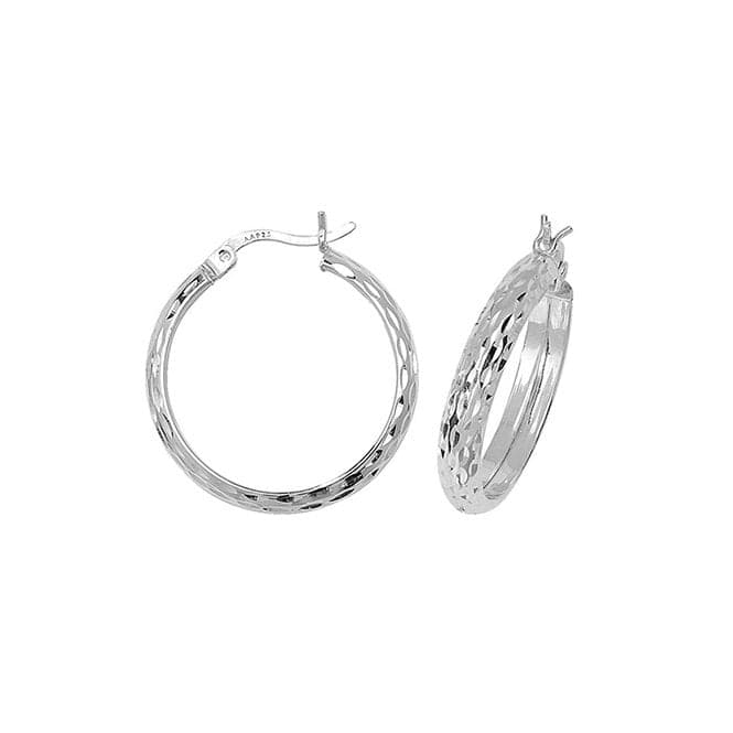 Silver 20mm Dia Cut Hoop Earrings G5746Acotis Silver JewelleryTH - G5746