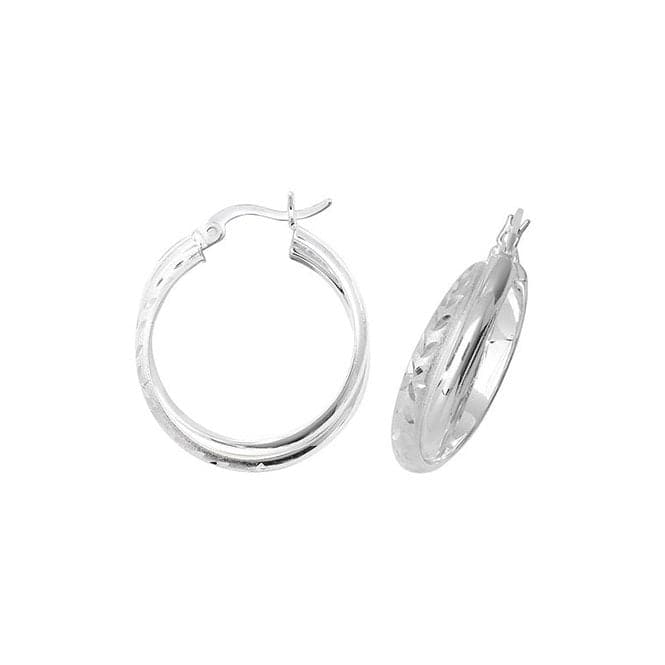 Silver 20mm Dia Cut Hoop Earrings G5849Acotis Silver JewelleryTH - G5849