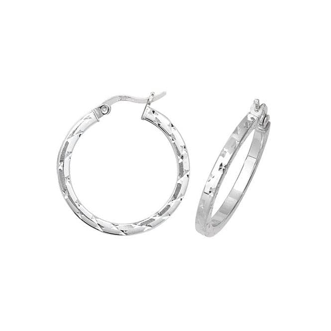 Silver 20mm Dia Cut Hoop Earrings G5865Acotis Silver JewelleryTH - G5865