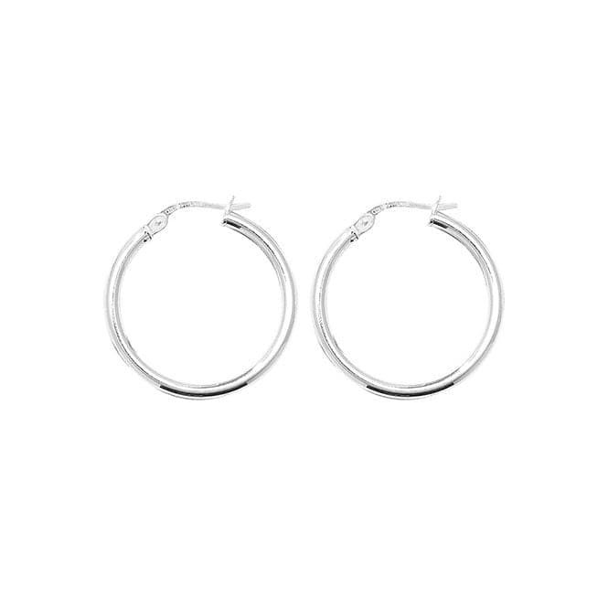 Silver 20mm Plain Hoop Earrings G5257Acotis Silver JewelleryTH - G5257