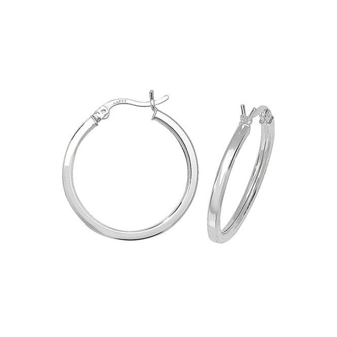 Silver 20mm Plain Hoop Earrings G5712Acotis Silver JewelleryTH - G5712