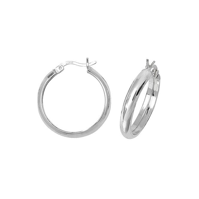 Silver 20mm Plain Hoop Earrings G5741Acotis Silver JewelleryTH - G5741