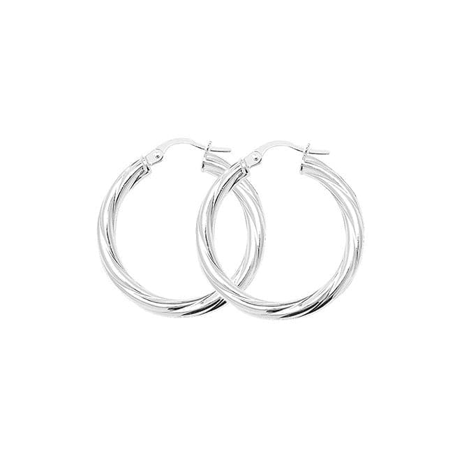 Silver 20mm Twisted Hoop Earrings G5101Acotis Silver JewelleryTH - G5101