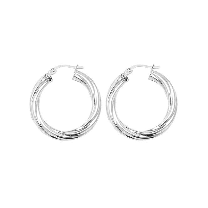 Silver 20mm Twisted Hoop Earrings G5106Acotis Silver JewelleryTH - G5106