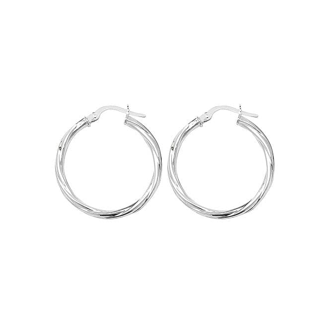 Silver 20mm Twisted Hoop Earrings G5976Acotis Silver JewelleryTH - G5976