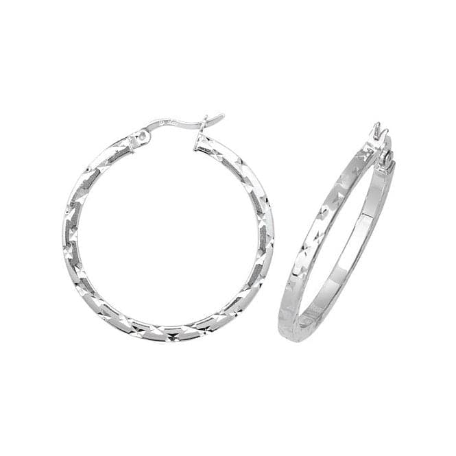 Silver 25mm Dia Cut Hoop Earrings G5866Acotis Silver JewelleryTH - G5866